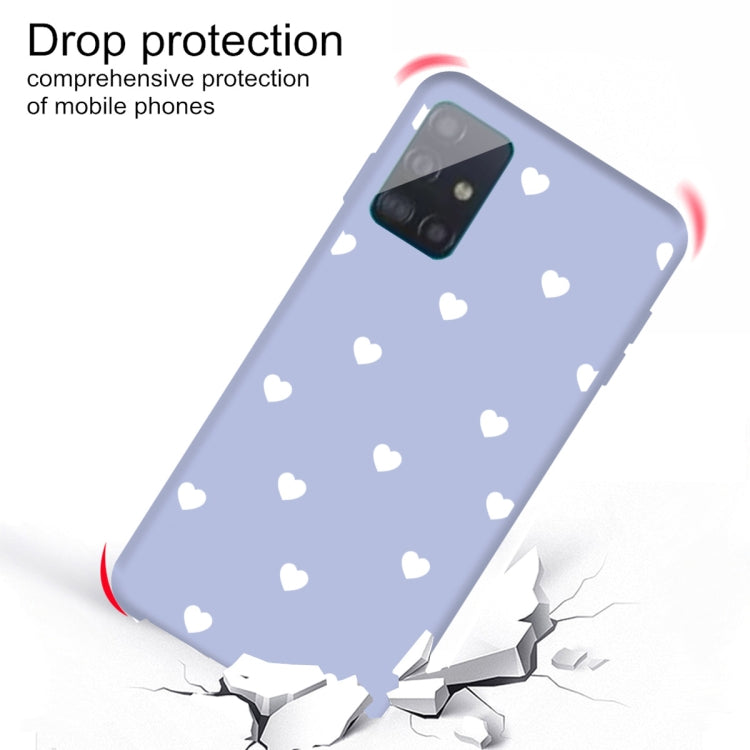 For Galaxy A71 Multi Love Heart Pattern Frosted TPU Protective Case