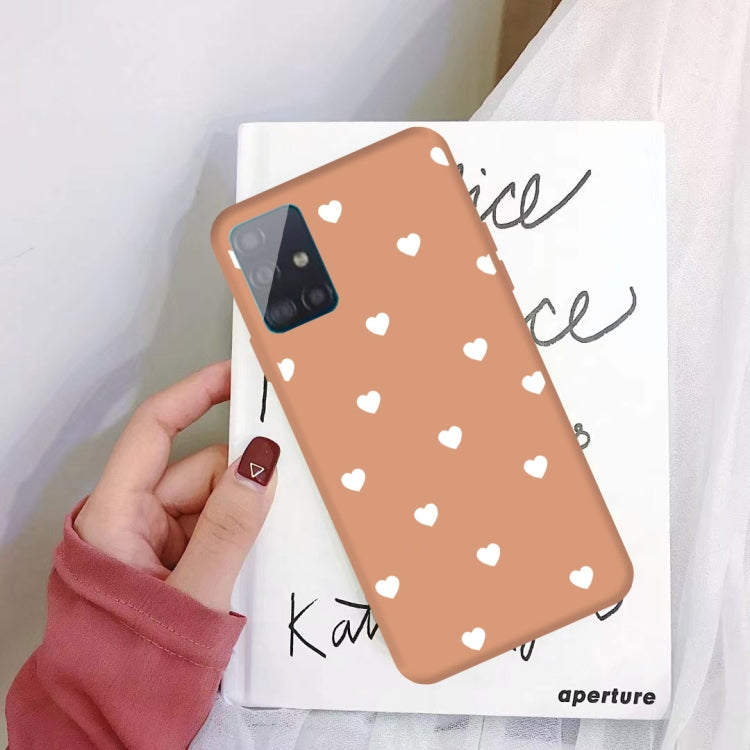 For Galaxy A71 Multi Love Heart Pattern Frosted TPU Protective Case