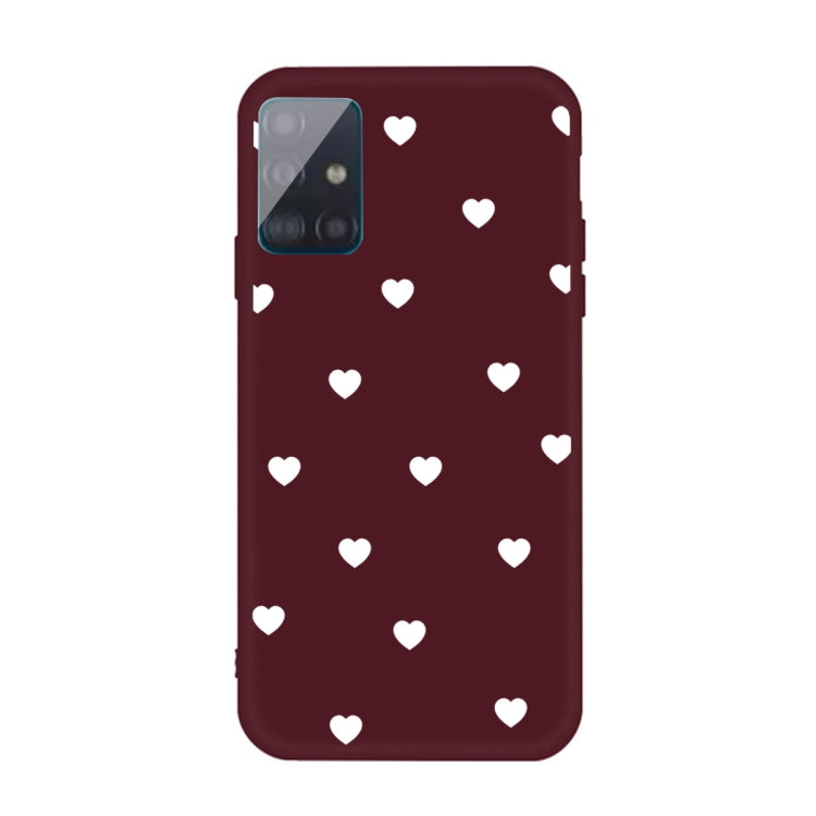 For Galaxy A51 Multi Love Heart Pattern Frosted TPU Protective Case