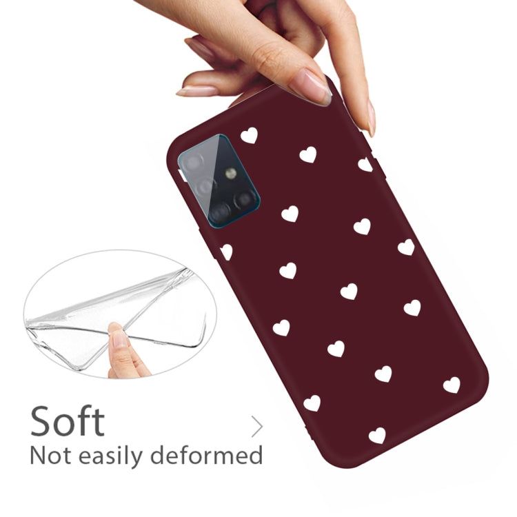 For Galaxy A51 Multi Love Heart Pattern Frosted TPU Protective Case