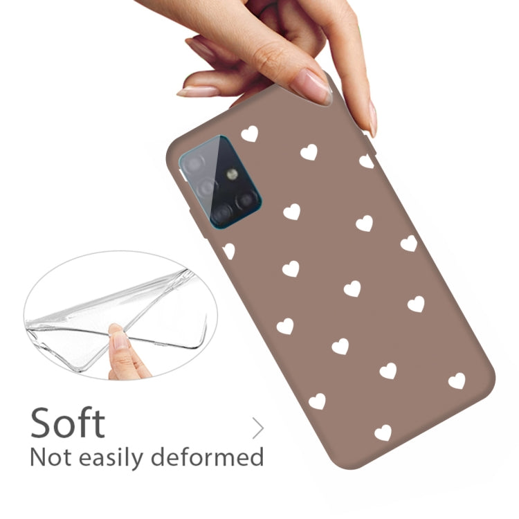 For Galaxy A51 Multi Love Heart Pattern Frosted TPU Protective Case
