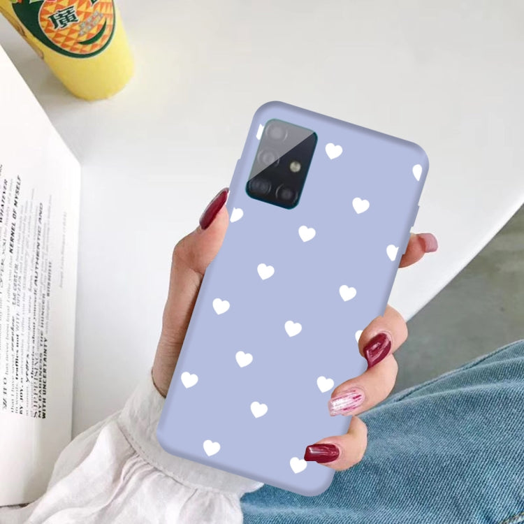 For Galaxy A51 Multi Love Heart Pattern Frosted TPU Protective Case