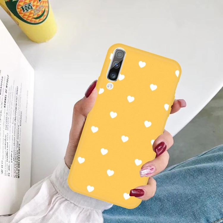 For Galaxy A50 Multi Love Heart Pattern Frosted TPU Protective Case