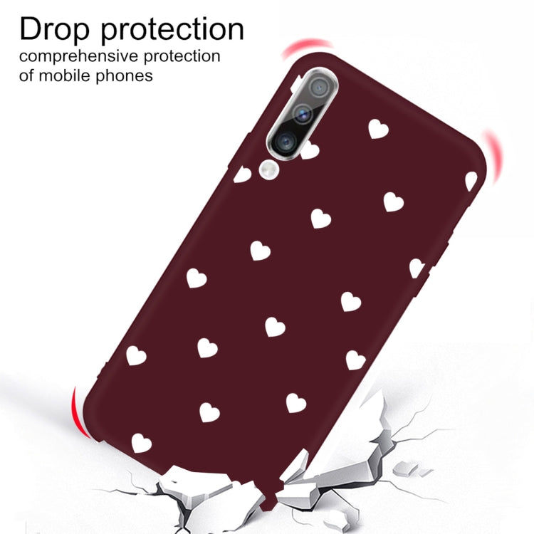 For Galaxy A50 Multi Love Heart Pattern Frosted TPU Protective Case