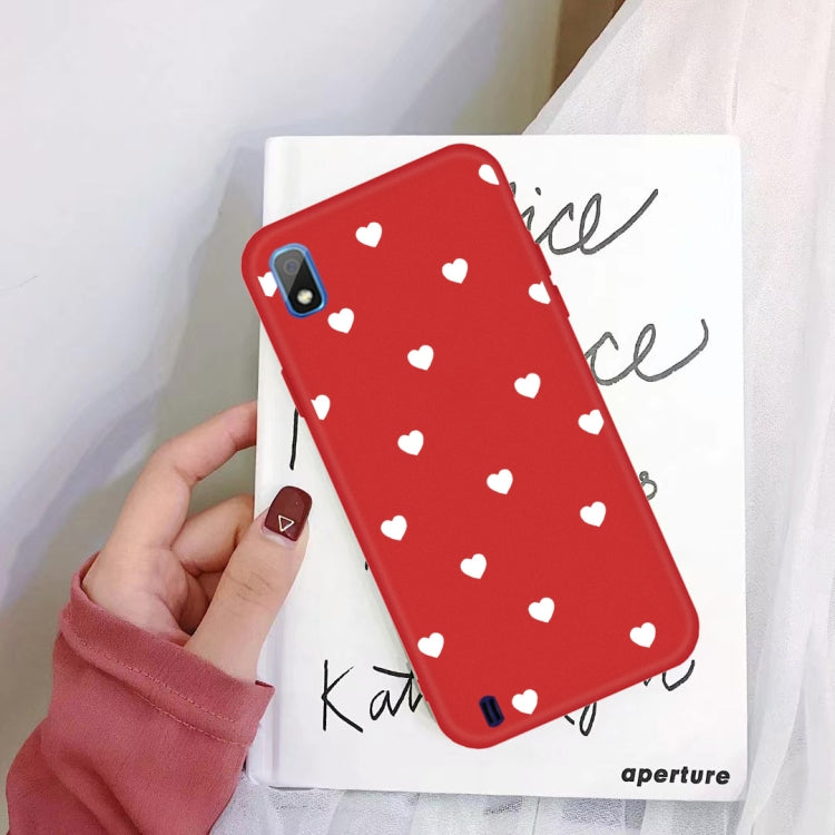 For Galaxy A10 Multi Love Heart Pattern Frosted TPU Protective Case
