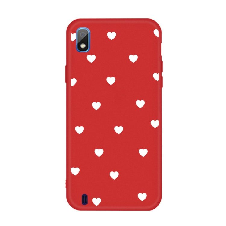 For Galaxy A10 Multi Love Heart Pattern Frosted TPU Protective Case