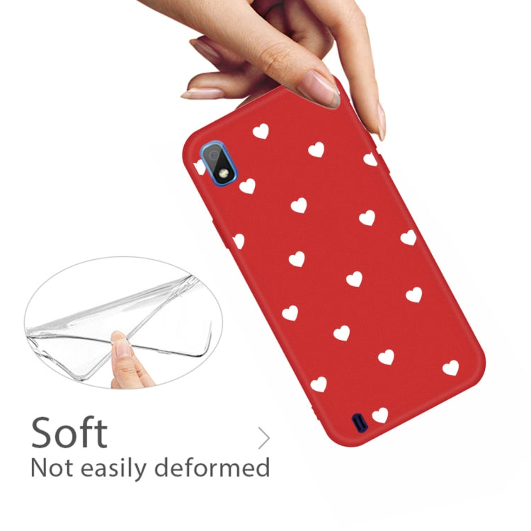 For Galaxy A10 Multi Love Heart Pattern Frosted TPU Protective Case