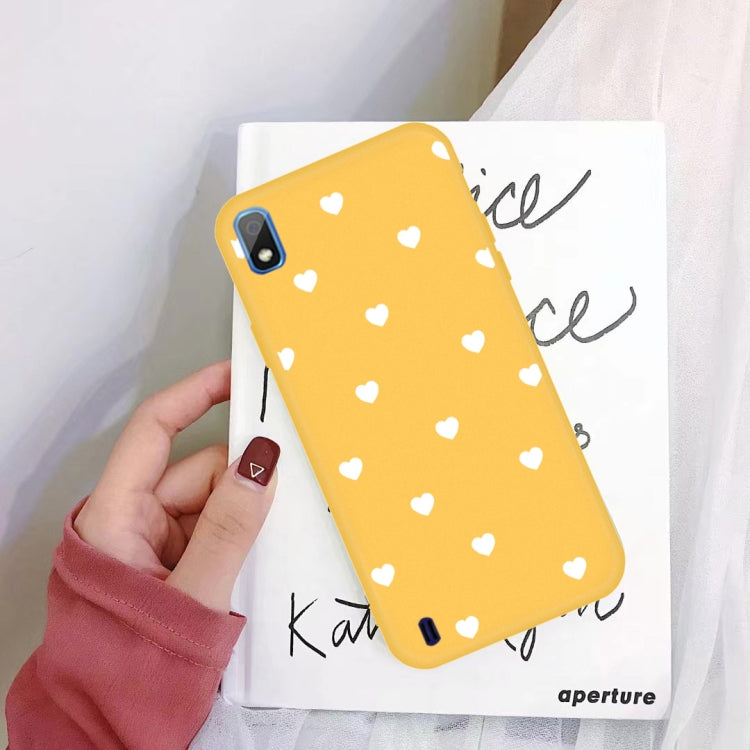 For Galaxy A10 Multi Love Heart Pattern Frosted TPU Protective Case