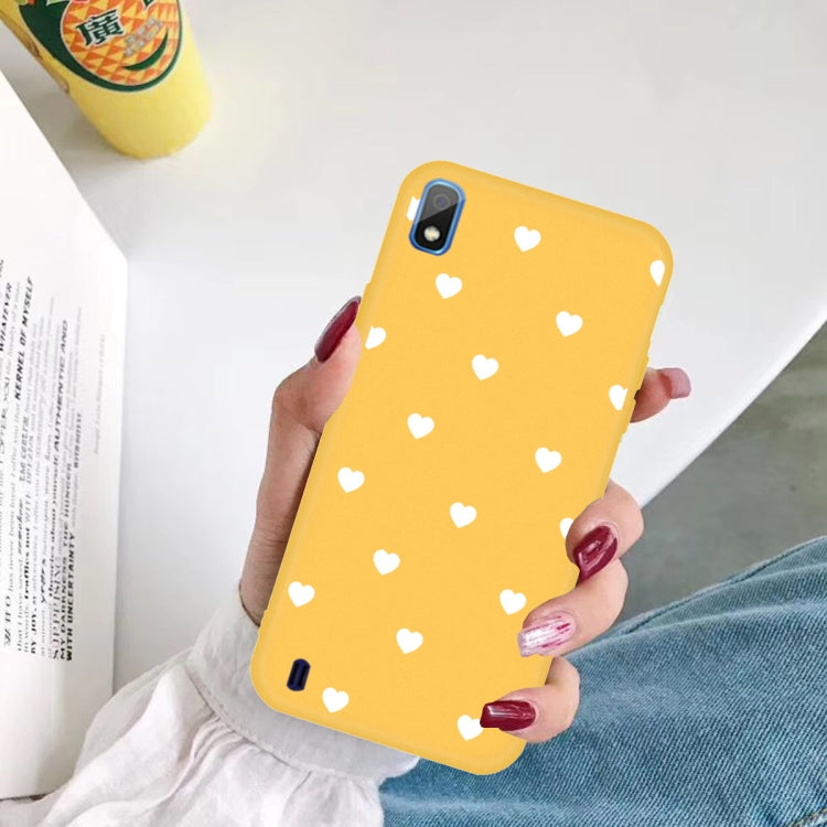 For Galaxy A10 Multi Love Heart Pattern Frosted TPU Protective Case