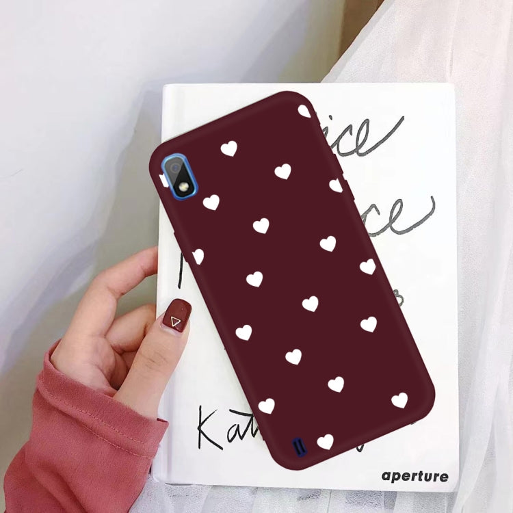 For Galaxy A10 Multi Love Heart Pattern Frosted TPU Protective Case