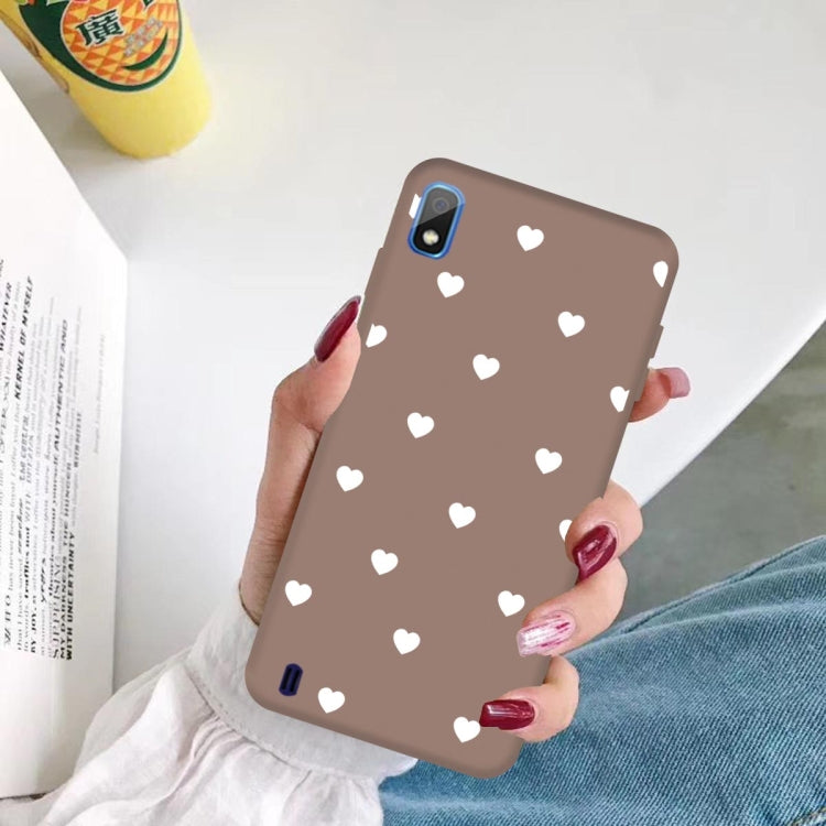For Galaxy A10 Multi Love Heart Pattern Frosted TPU Protective Case