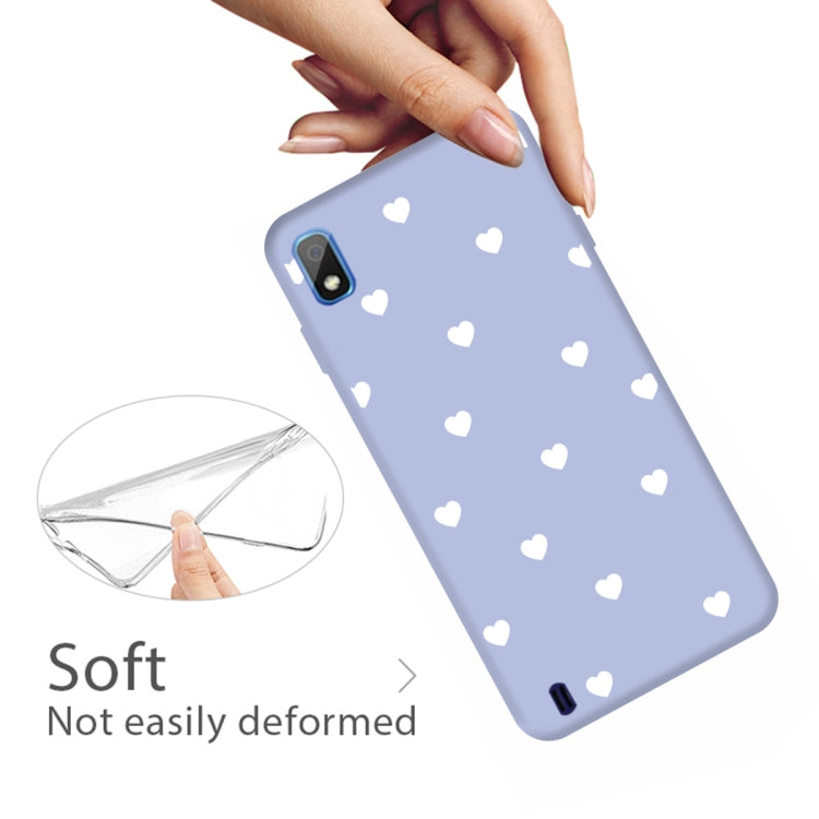 For Galaxy A10 Multi Love Heart Pattern Frosted TPU Protective Case