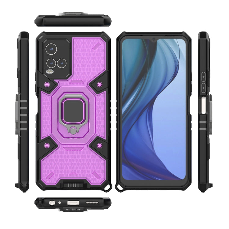 For vivo Y21 Space PC+TPU Shockproof Phone Case with Ring Holder