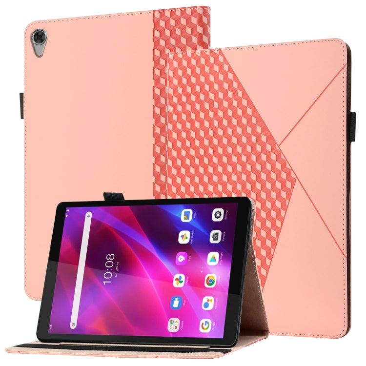 For Lenovo Tab M8 (3rd Gen) Rhombus Skin Feel Flip Tablet Leather Case
