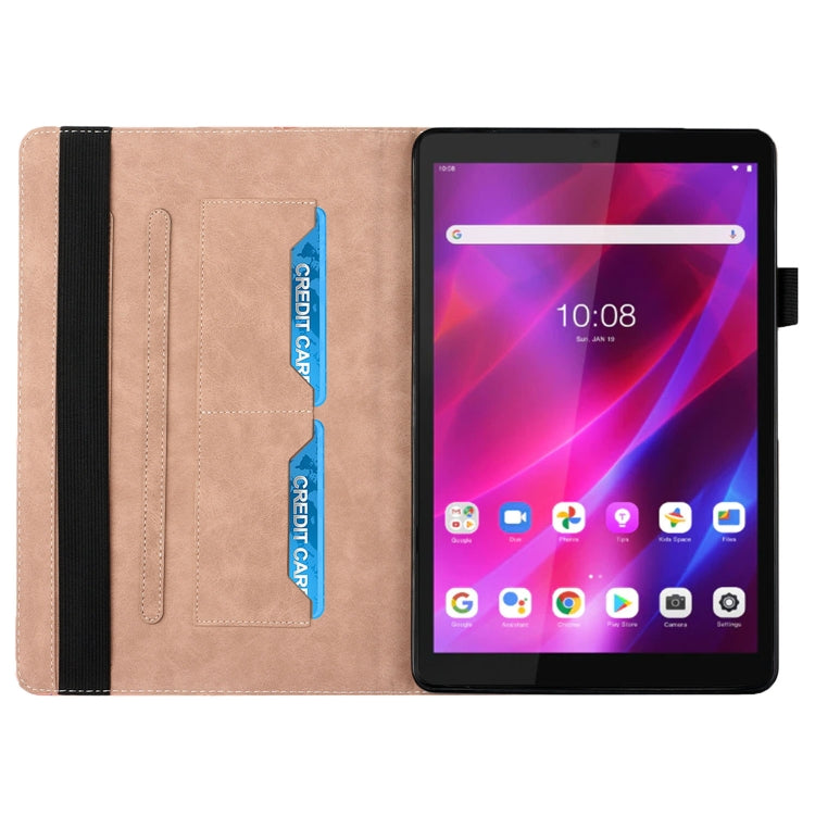 For Lenovo Tab M8 (3rd Gen) Rhombus Skin Feel Flip Tablet Leather Case