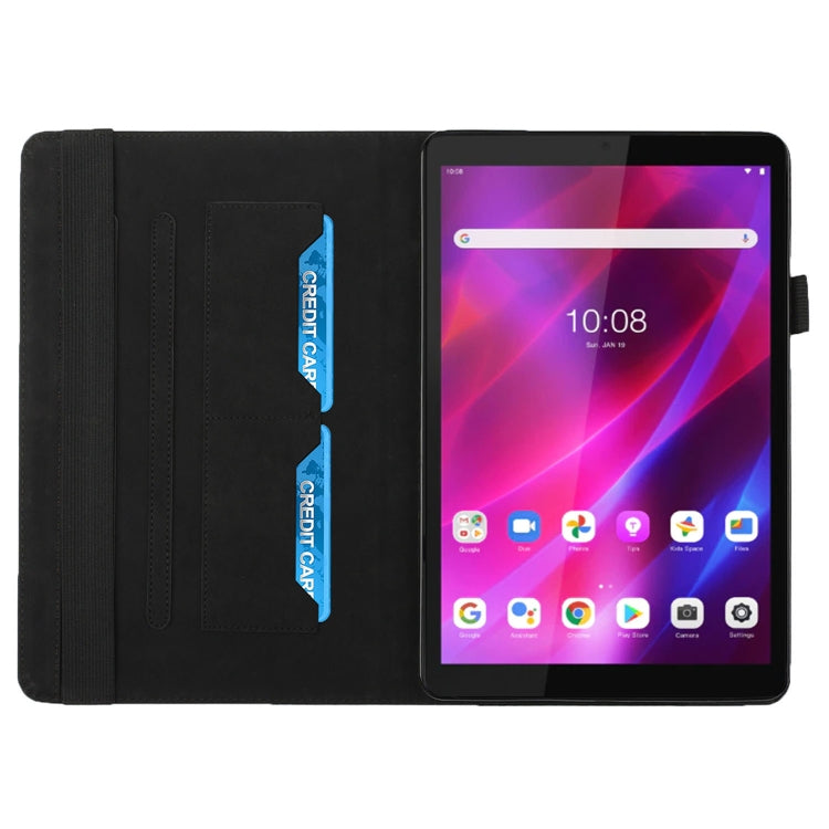 For Lenovo Tab M8 (3rd Gen) Rhombus Skin Feel Flip Tablet Leather Case