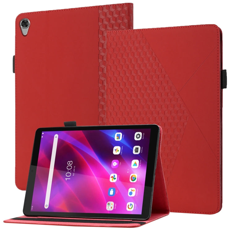 For Lenovo Tab M8 (3rd Gen) Rhombus Skin Feel Flip Tablet Leather Case