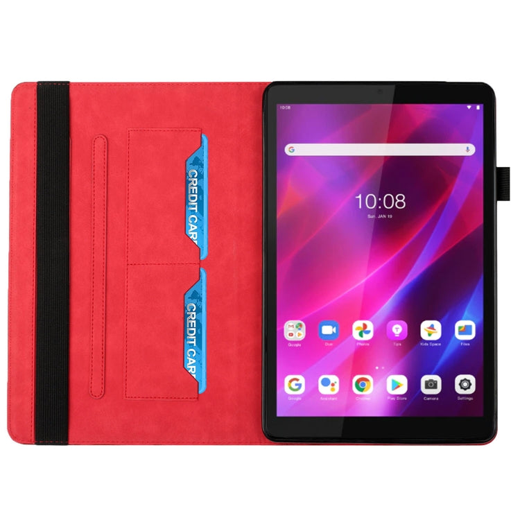 For Lenovo Tab M8 (3rd Gen) Rhombus Skin Feel Flip Tablet Leather Case