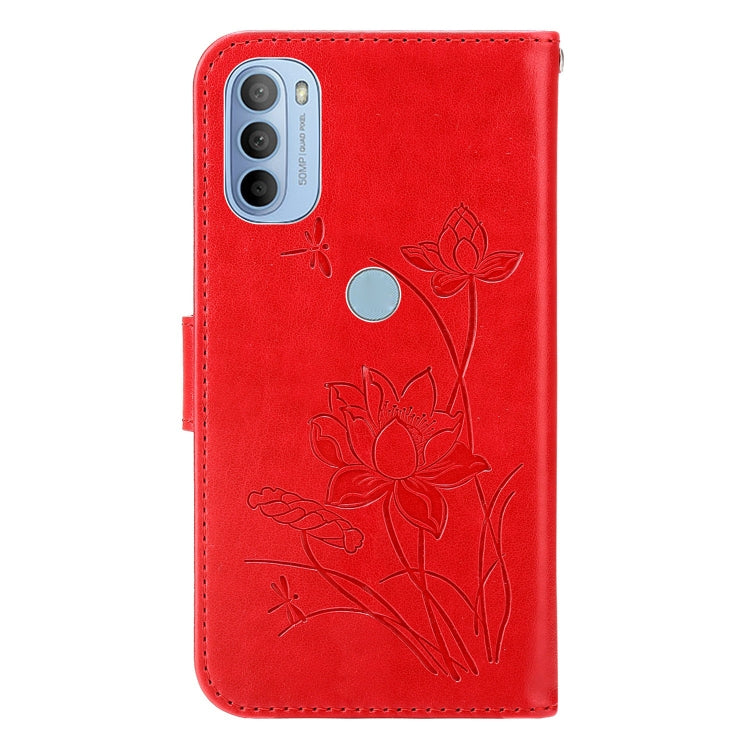 For Motorola Moto G31 / G41 Lotus Embossed Leather Phone Case