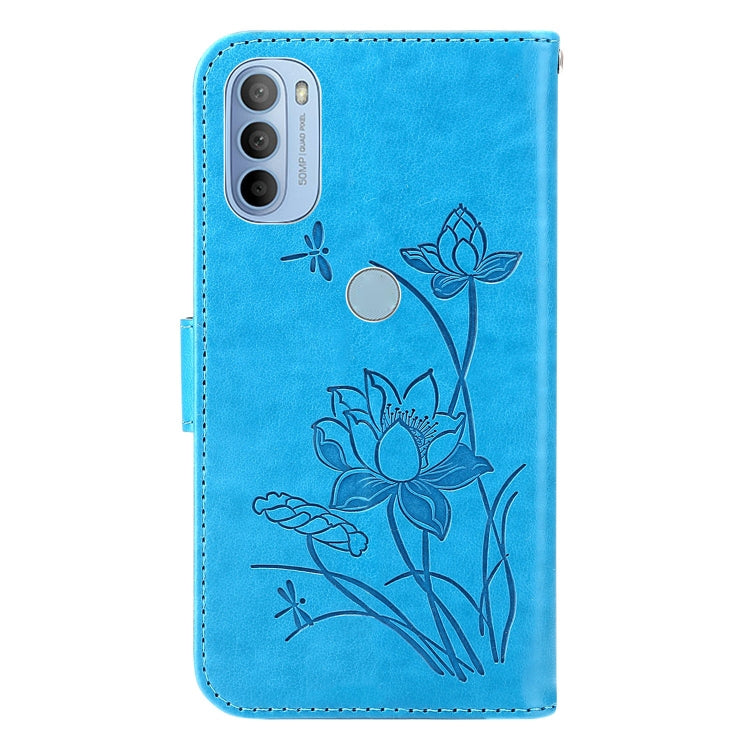 For Motorola Moto G31 / G41 Lotus Embossed Leather Phone Case