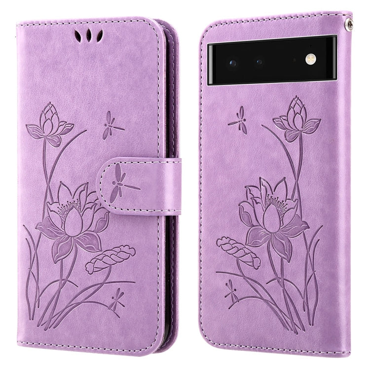 For Google Pixel 7 5G Lotus Embossed Leather Phone Case