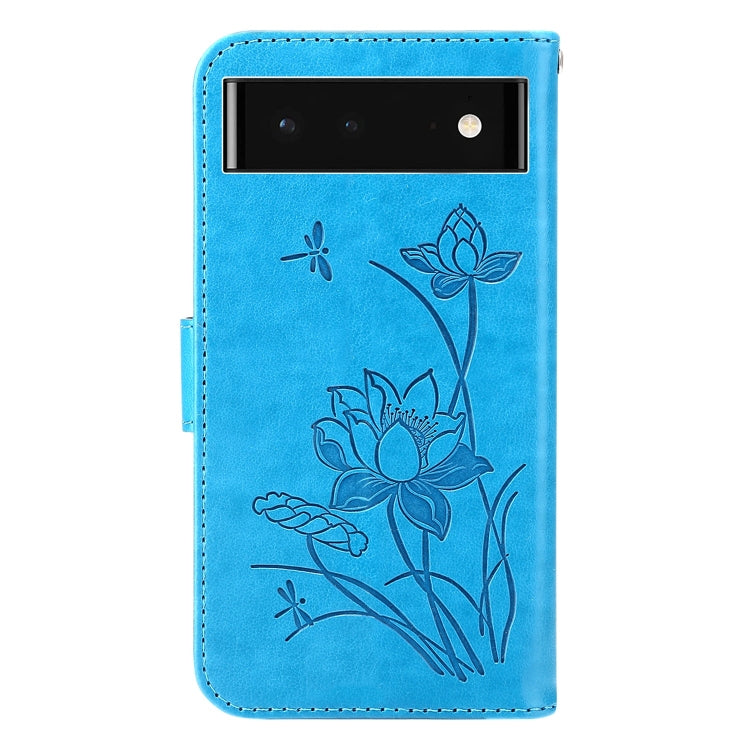 For Google Pixel 7 Pro 5G Lotus Embossed Leather Phone Case