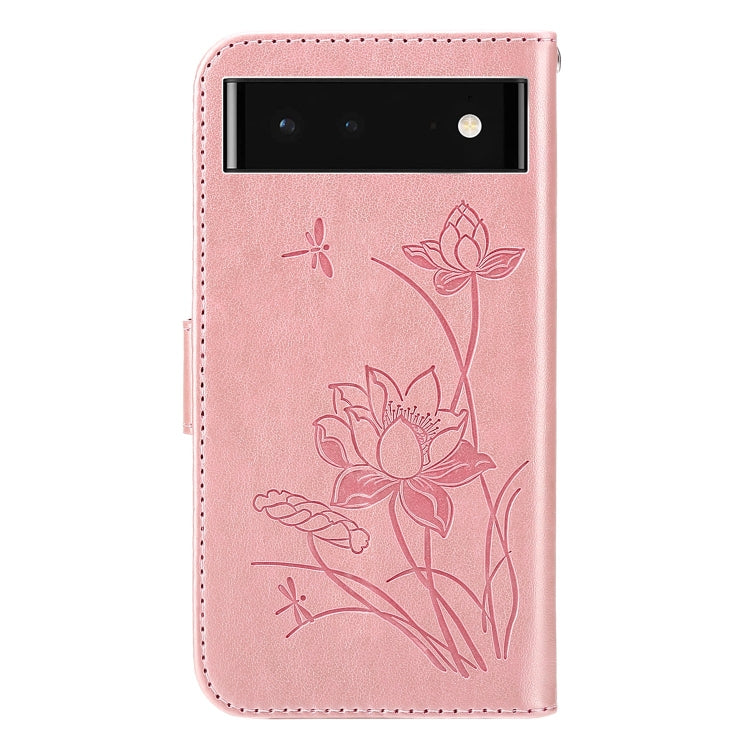 For Google Pixel 7 Pro 5G Lotus Embossed Leather Phone Case
