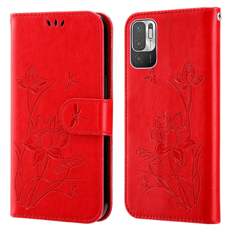 For Xiaomi Redmi Note 10 5G Lotus Embossed Leather Phone Case