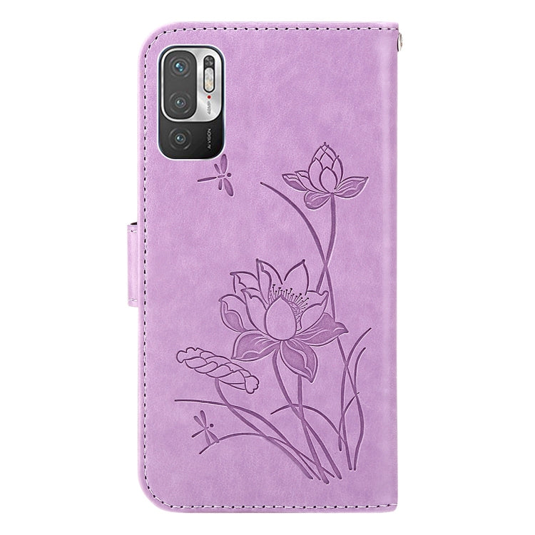 For Xiaomi Redmi Note 10 5G Lotus Embossed Leather Phone Case