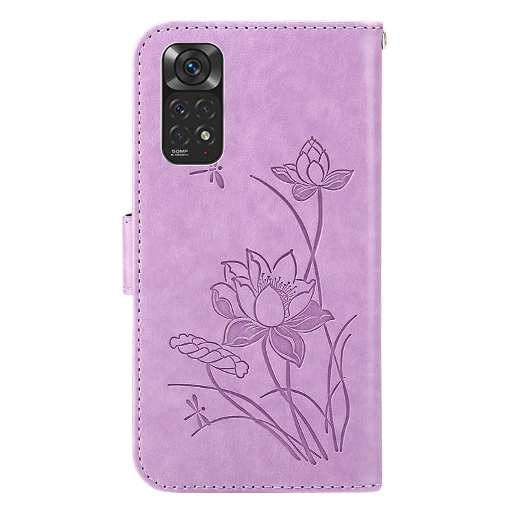 For Xiaomi Redmi Note 11 Global Lotus Embossed Leather Phone Case