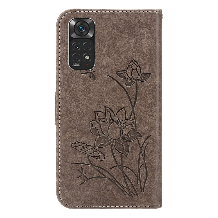 For Xiaomi Redmi Note 11 Global Lotus Embossed Leather Phone Case