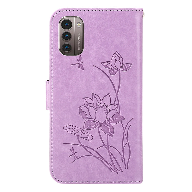 For Nokia G21 / G11 Lotus Embossed Leather Phone Case