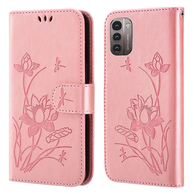 For Nokia G21 / G11 Lotus Embossed Leather Phone Case