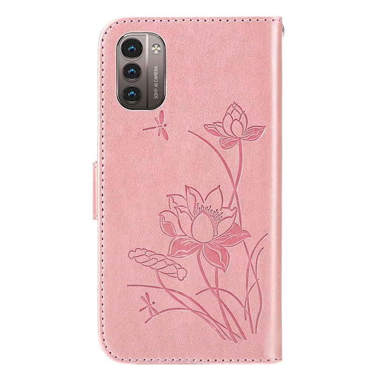 For Nokia G21 / G11 Lotus Embossed Leather Phone Case