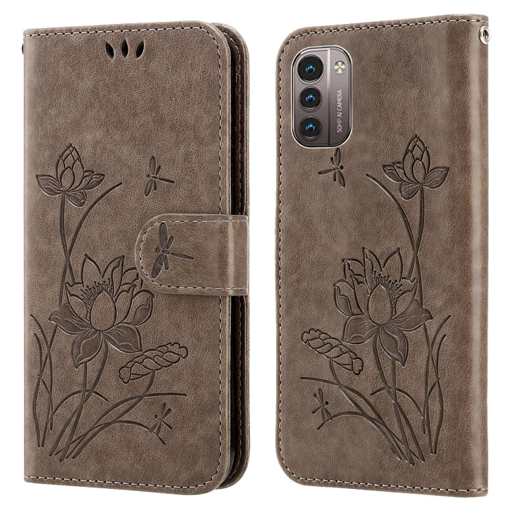 For Nokia G21 / G11 Lotus Embossed Leather Phone Case