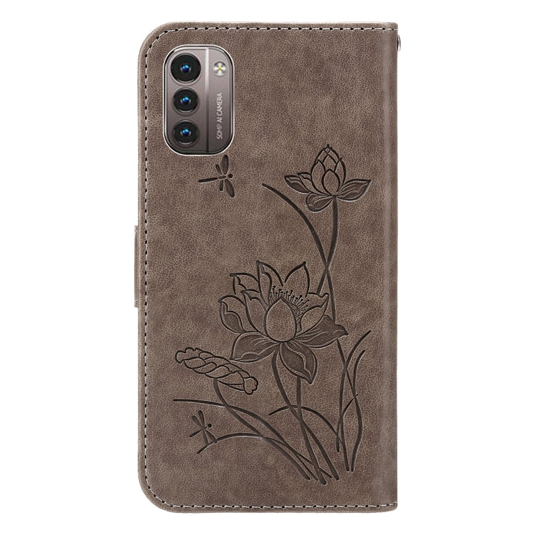 For Nokia G21 / G11 Lotus Embossed Leather Phone Case