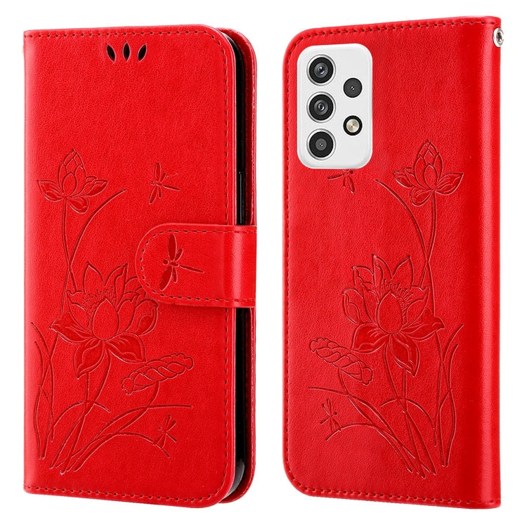 For Samsung Galaxy A23 5G Lotus Embossed Leather Phone Case