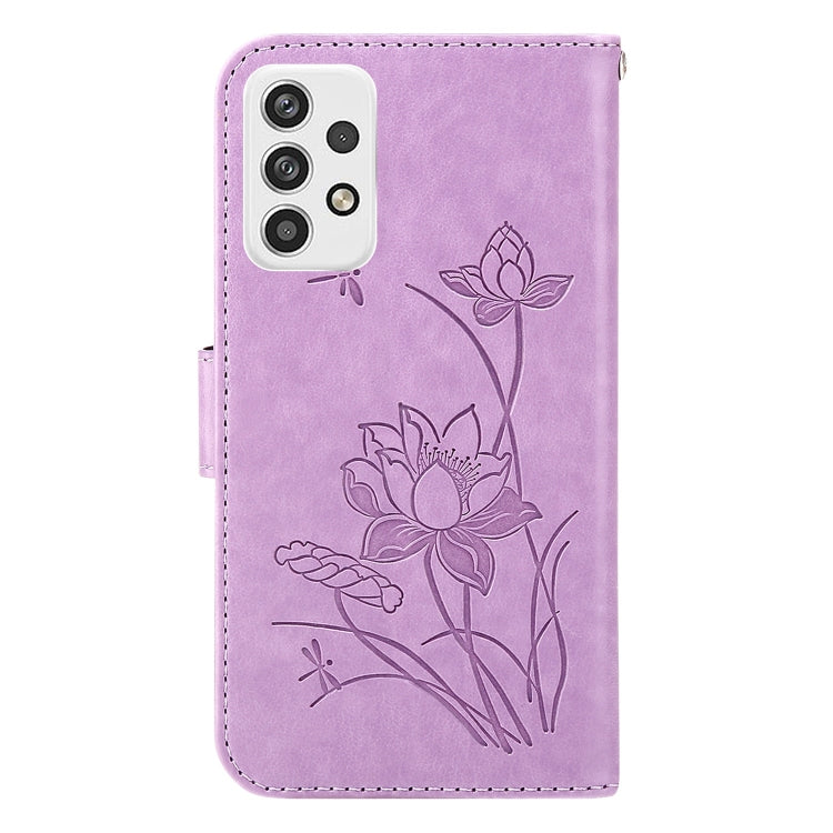 For Samsung Galaxy A23 5G Lotus Embossed Leather Phone Case