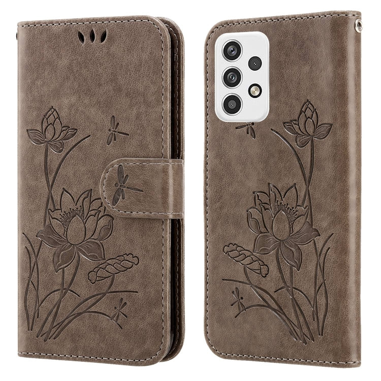 For Samsung Galaxy A23 5G Lotus Embossed Leather Phone Case