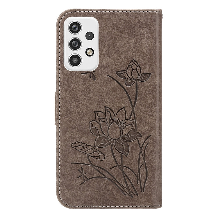 For Samsung Galaxy A23 5G Lotus Embossed Leather Phone Case