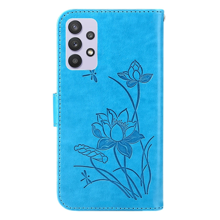 For Samsung Galaxy A32 5G Lotus Embossed Leather Phone Case