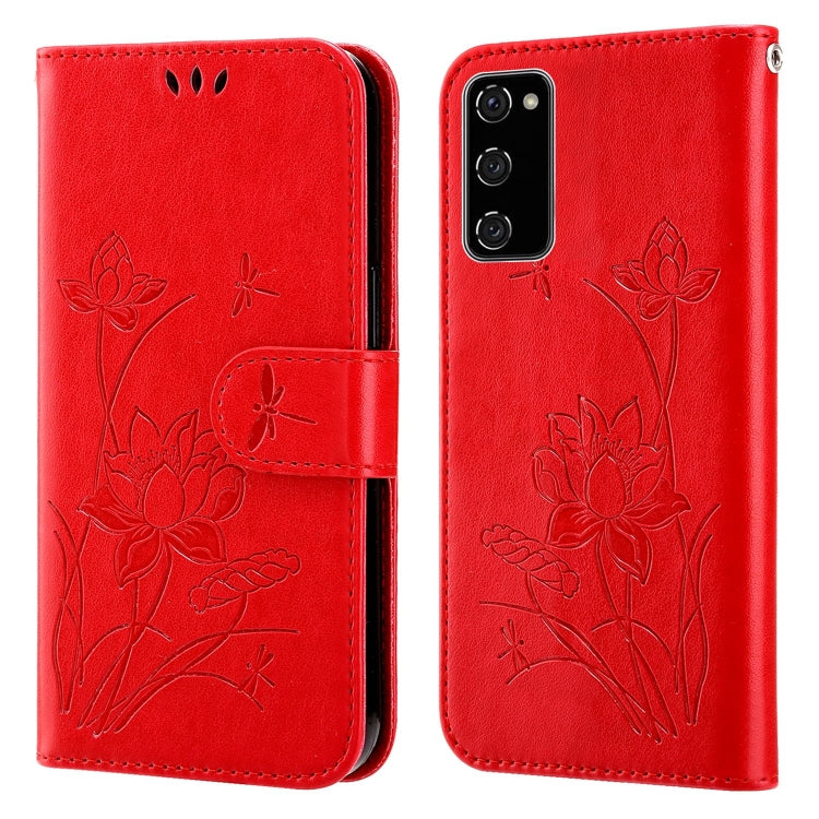 For Samsung Galaxy S20 FE Lotus Embossed Leather Phone Case