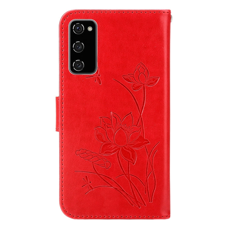 For Samsung Galaxy S20 FE Lotus Embossed Leather Phone Case