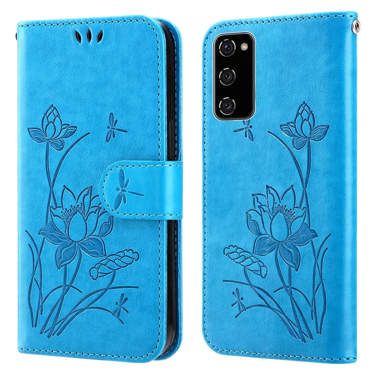 For Samsung Galaxy S20 FE Lotus Embossed Leather Phone Case