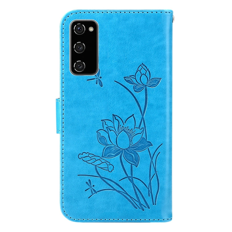 For Samsung Galaxy S20 FE Lotus Embossed Leather Phone Case