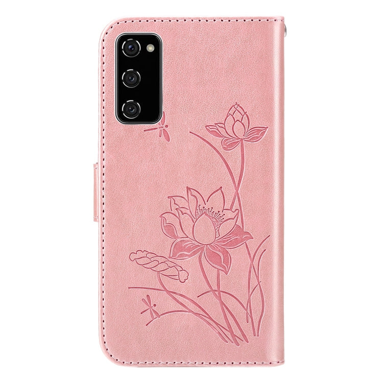 For Samsung Galaxy S20 FE Lotus Embossed Leather Phone Case