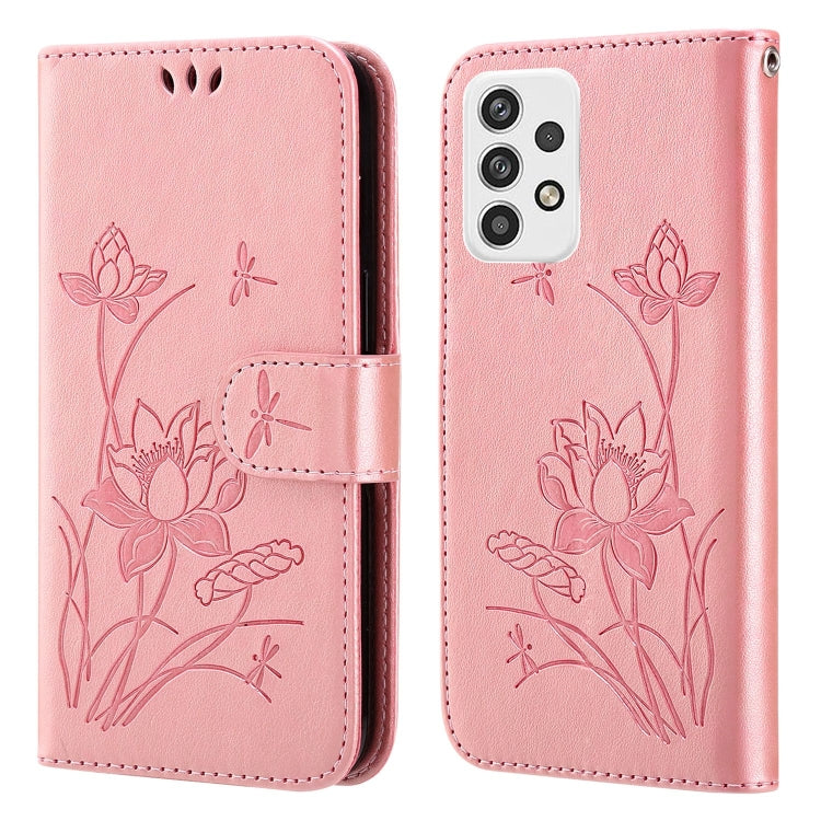 For Samsung Galaxy A52s 5G / A52 5G / 4G Lotus Embossed Leather Phone Case