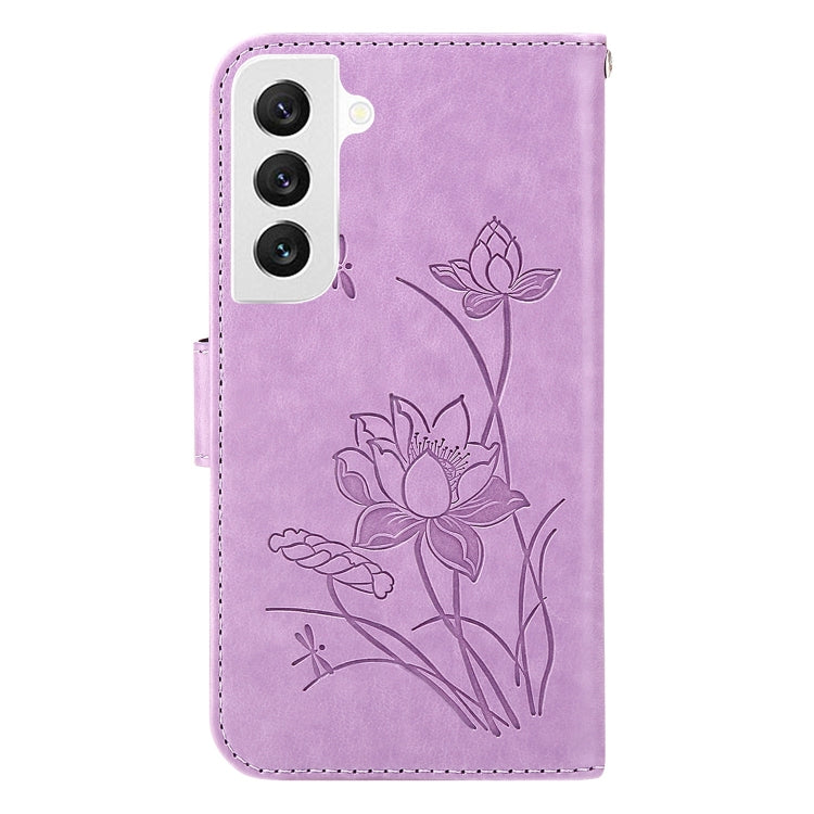 For Samsung Galaxy S22 5G Lotus Embossed Leather Phone Case
