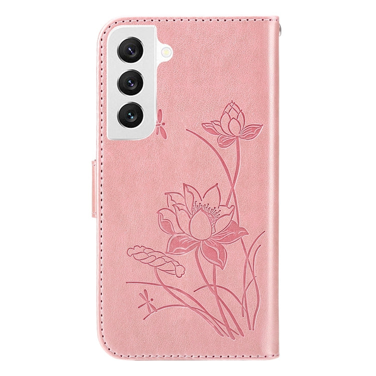 For Samsung Galaxy S22 5G Lotus Embossed Leather Phone Case