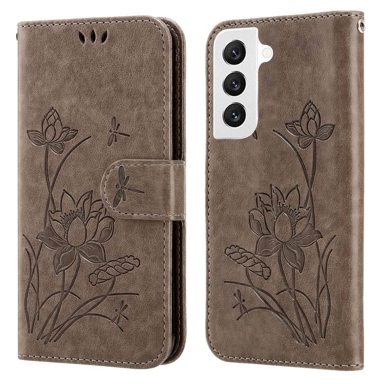 For Samsung Galaxy S22 5G Lotus Embossed Leather Phone Case